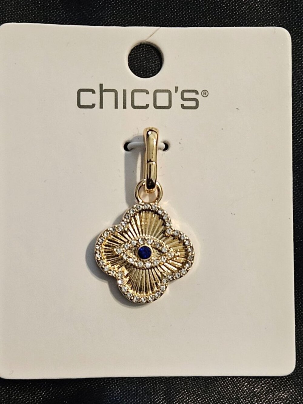 Chicos Evil Eye Charm Clip -Gold Tone